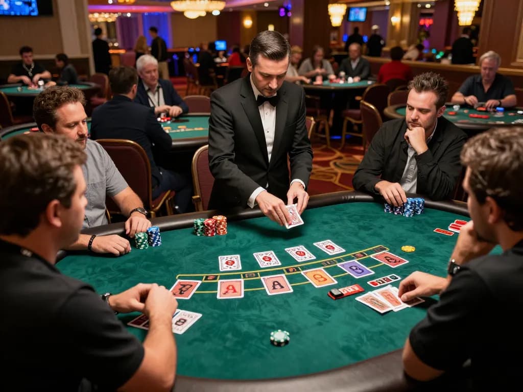Experience the thrill of blackjack gameplay at a vibrant Las Vegas casino with TX88 excitement.