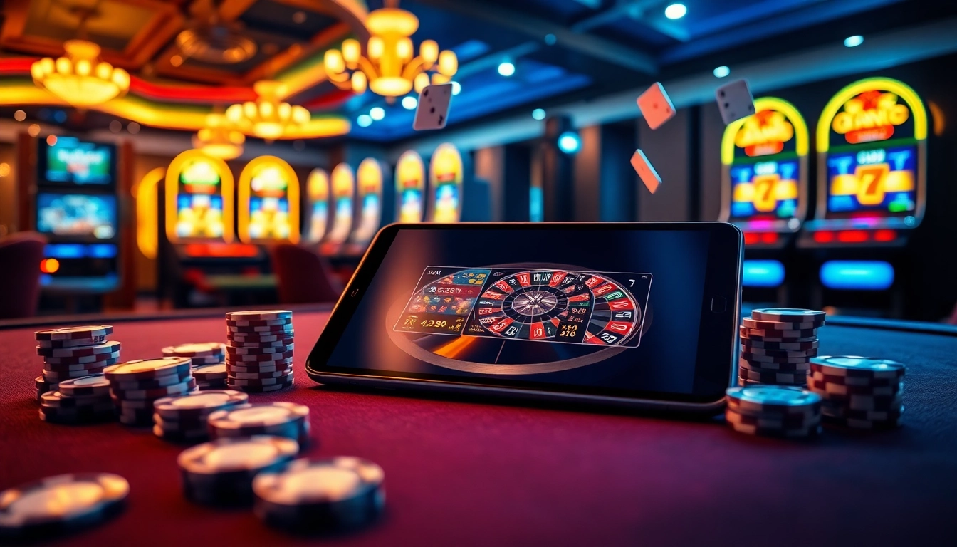 Experience thrilling gaming at https://me88.in.net/ with a vibrant casino scene showcasing dynamic players and professional setups.