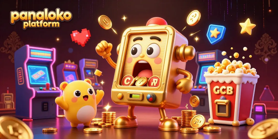 Experience the thrilling panaloko platform with golden slots celebrating jackpots in this vibrant casino illustration.