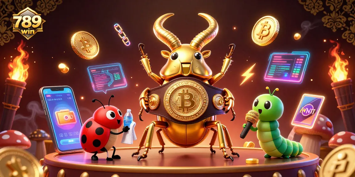 Experience thrilling action with 789win as the giant golden beetle battles for victory on a vibrant gaming stage.