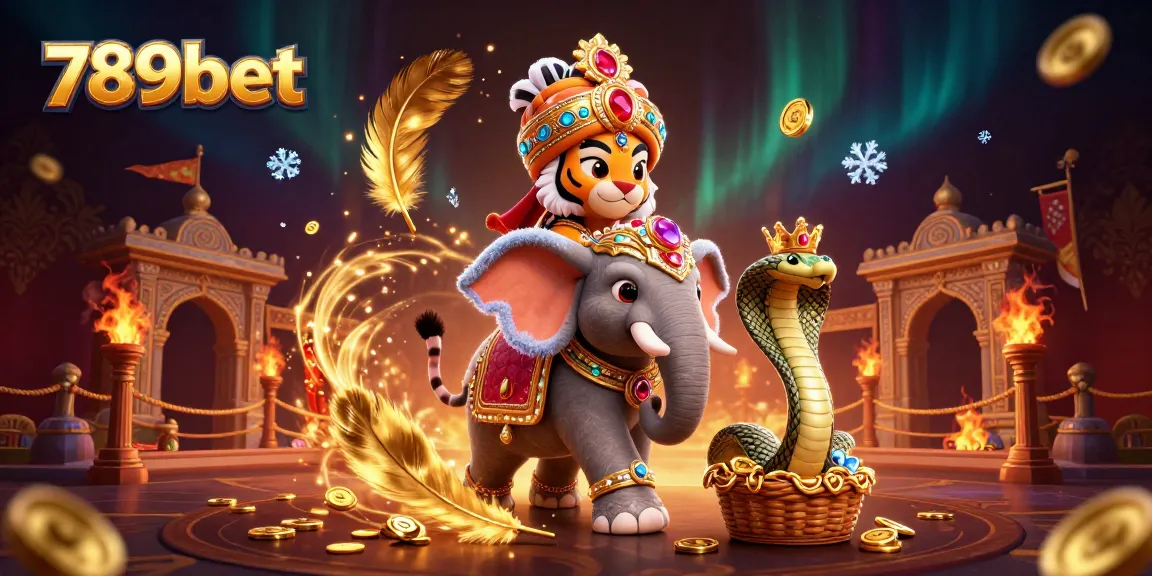 Engage with the vibrant 789bet casino experience featuring a cartoon maharaja tiger and golden elements