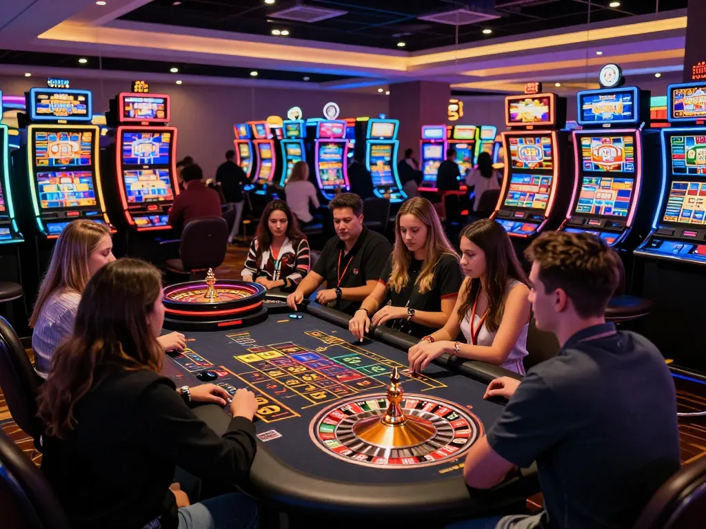 Players placing bets at an exciting roulette table in ONE88 casino.