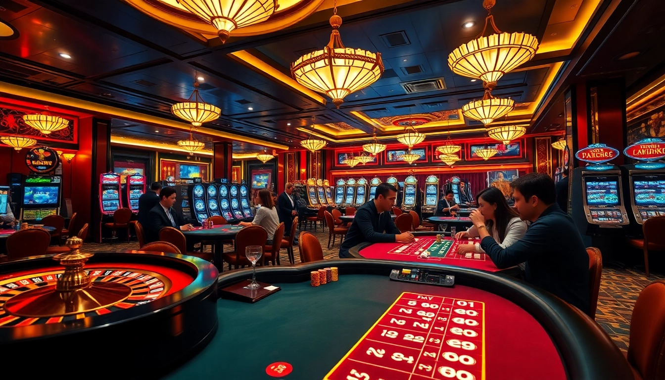 Exciting gameplay at NHÀ CÁI LC88 with vibrant casino tables and dynamic betting activities.