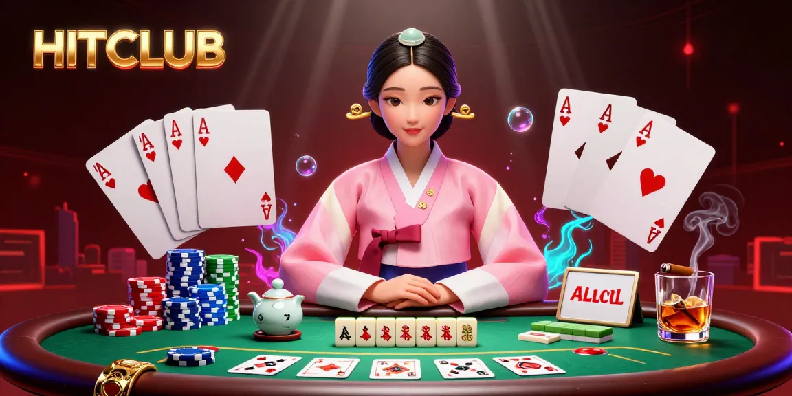 Experience thrilling games at HITCLUB with vibrant casino elements and elite poker hands.