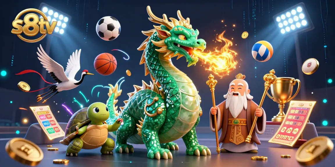Experience exhilarating betting with S8tv's dynamic sports and gaming scene featuring lucky symbols.