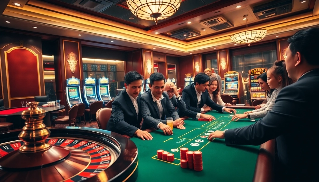 Exciting gaming scene at https://bj881.it.com/ featuring roulette and poker action.