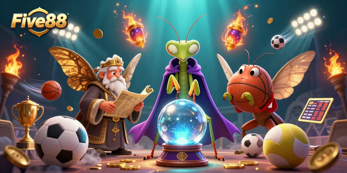 Engage with Five88 as a dynamic casino scene brimming with 3D characters and vibrant gambling elements.