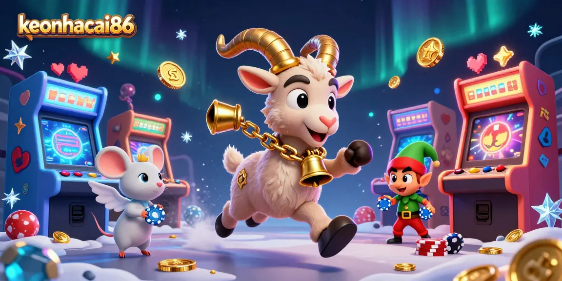 Engage with keonhacai86 at a festive casino, where characters animate the thrilling gambling atmosphere.