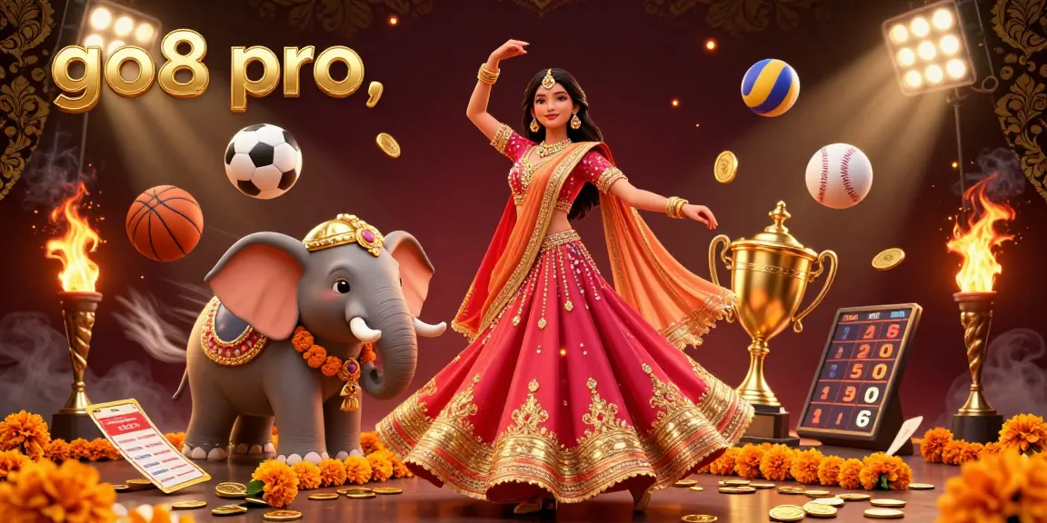 Engage with go8 pro in an exciting 3D casino scene showcasing vibrant elements of sports betting and rich decorations.