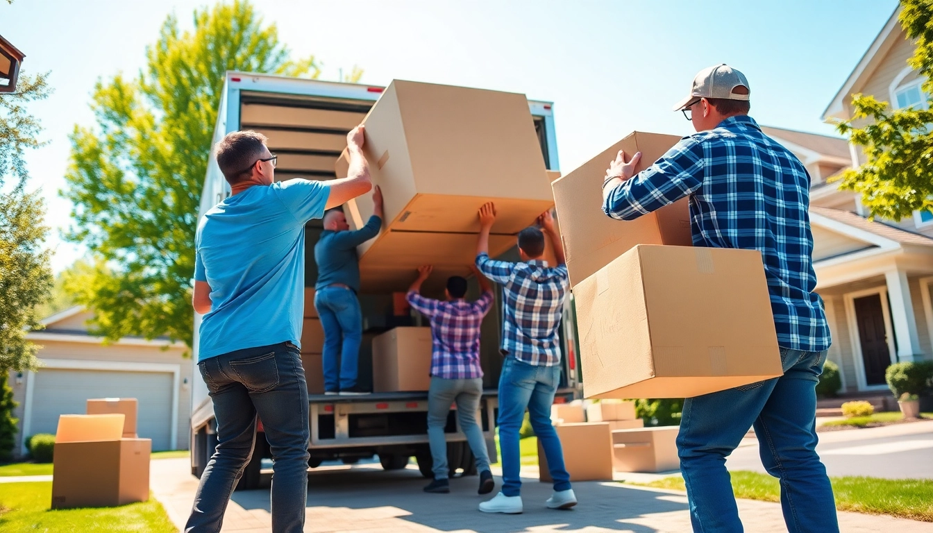 Movers hardeeville efficiently loading furniture into a truck in a friendly neighborhood setting.