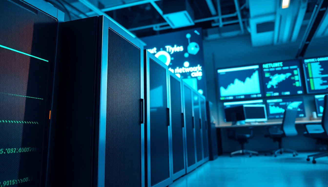 Enhance adult hosting services with a professional server setup in a modern office.