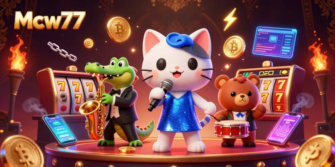 Experience thrilling slots and jackpots at Mcw77’s casino, featuring vibrant 3D characters.
