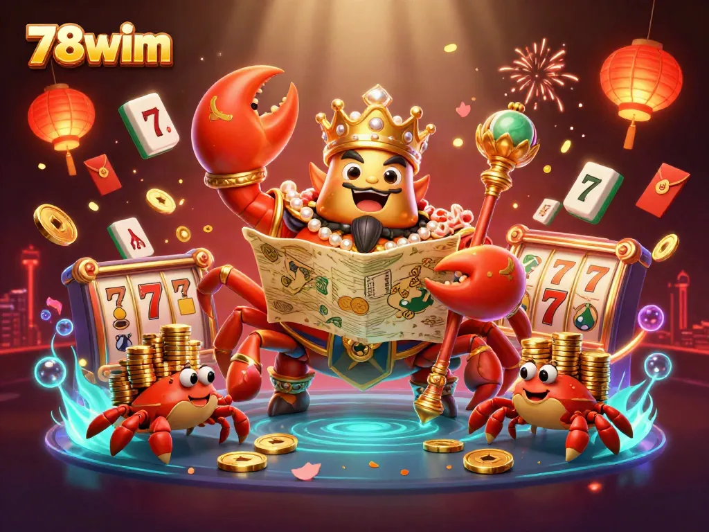 Experience dynamic gambling fun with 78wim's golden crab emperor and treasure elements