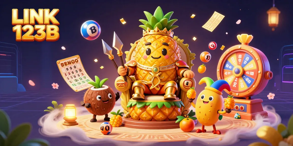 Play exciting games at LINK 123B with a vibrant scene featuring cartoon characters and colorful elements.