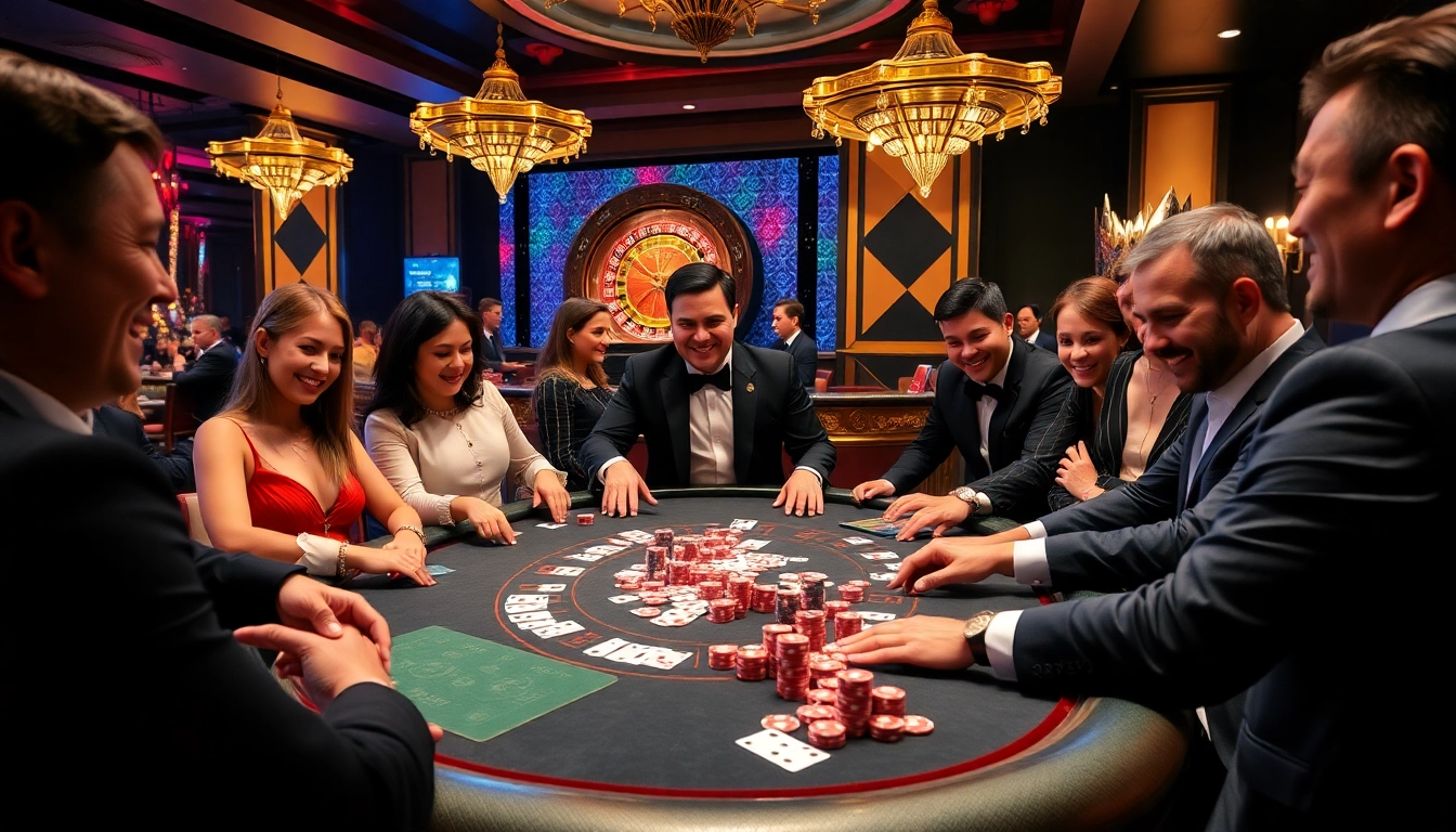 Engaging in high-stakes poker at RR99 casino, featuring vibrant chips and cards in action.