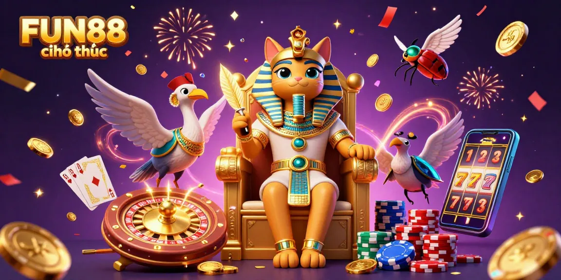 Experience FUN88 chính thức with an Egyptian theme combining casino action and vibrant celebration.