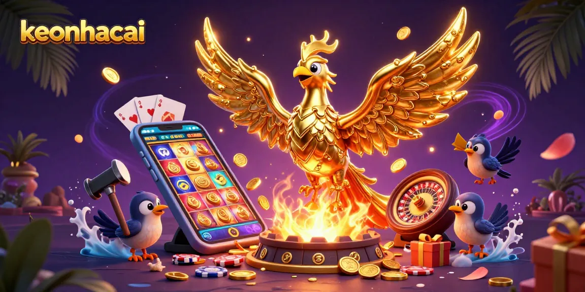 Spin and win with keonhacai's thrilling casino scene showcasing vibrant gaming elements.