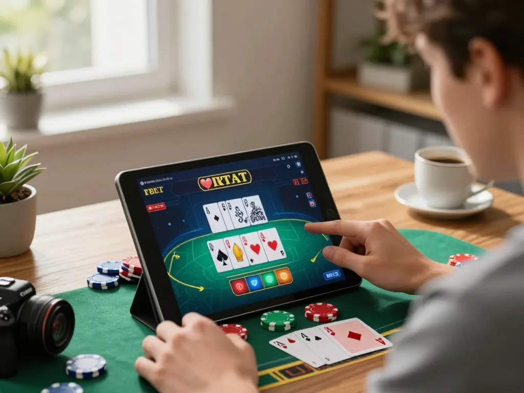 Player strategizing on lv88 com while enjoying a home blackjack game for better odds.