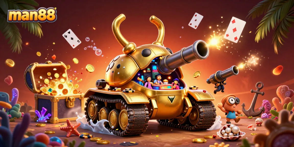 Experience the vibrant world of man88 casino gaming with a colorful, engaging tank scene.