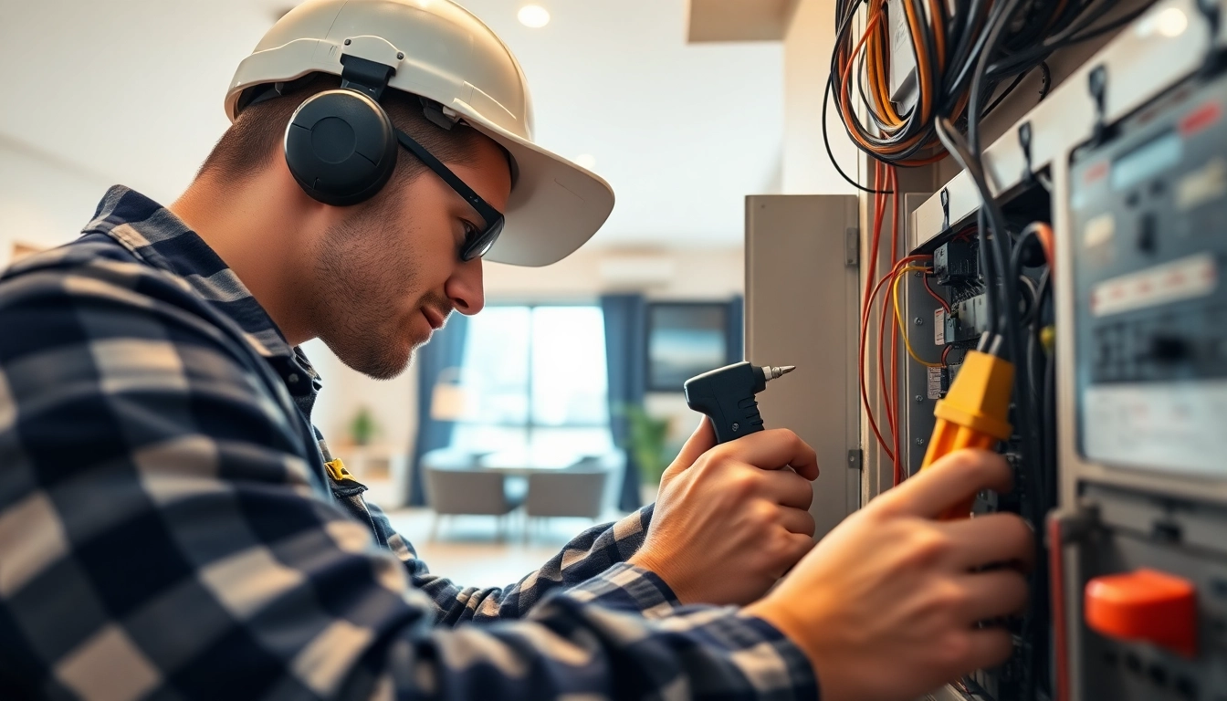 Residential electrician Burnaby working on electrical panels in a modern home, highlighting expertise and safety.