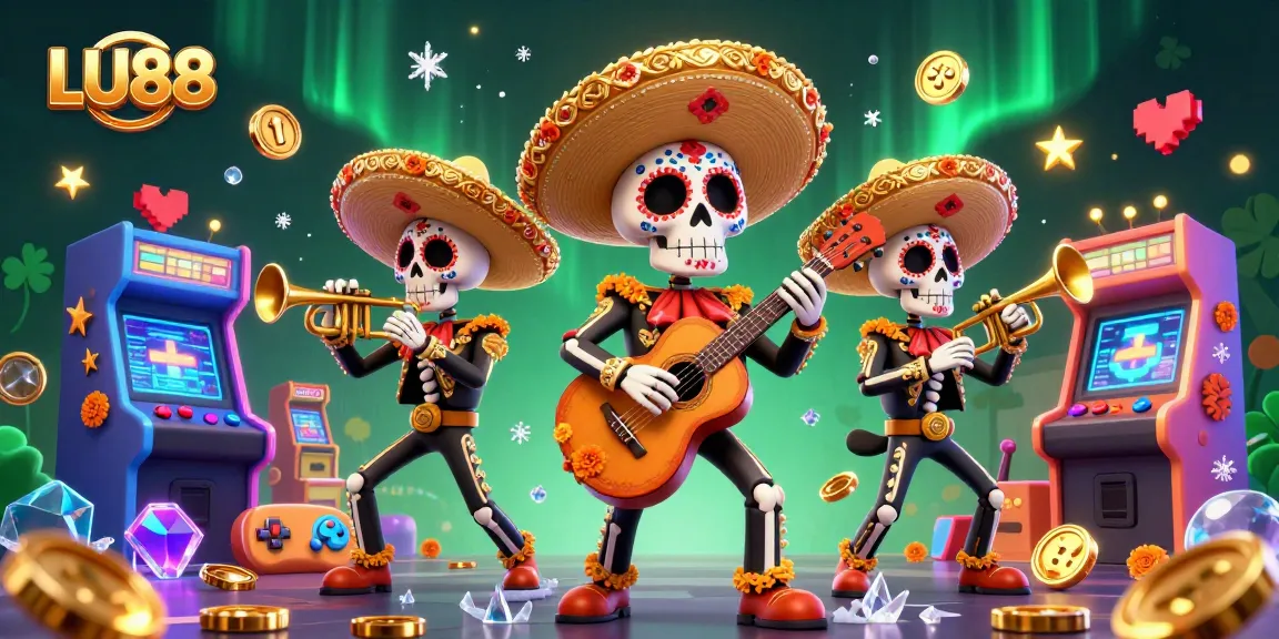 LU88 brings excitement with a vibrant mariachi band amidst colorful gaming elements