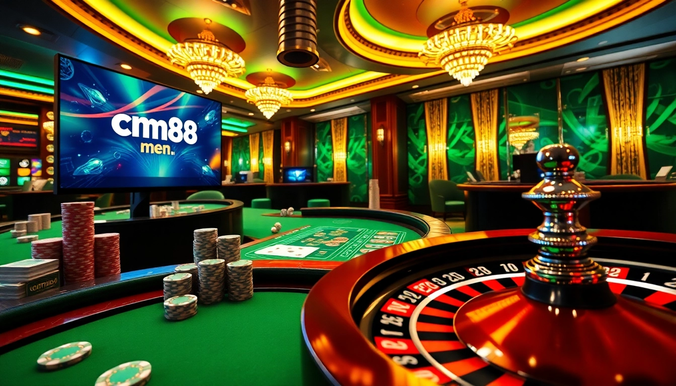 Experience high-stakes action at cm88.men with a vibrant casino atmosphere and digital betting excitement.