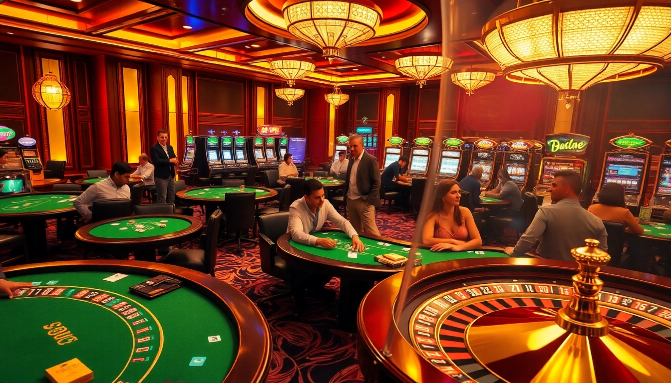 Engaged players enjoying thrilling poker and roulette games at Du88 casino.