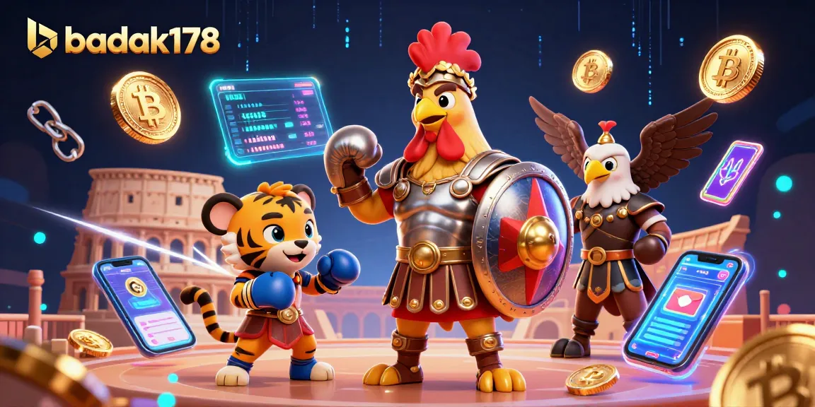 Engage in thrilling gaming with badak178 as gladiator rooster conquers the casino arena.