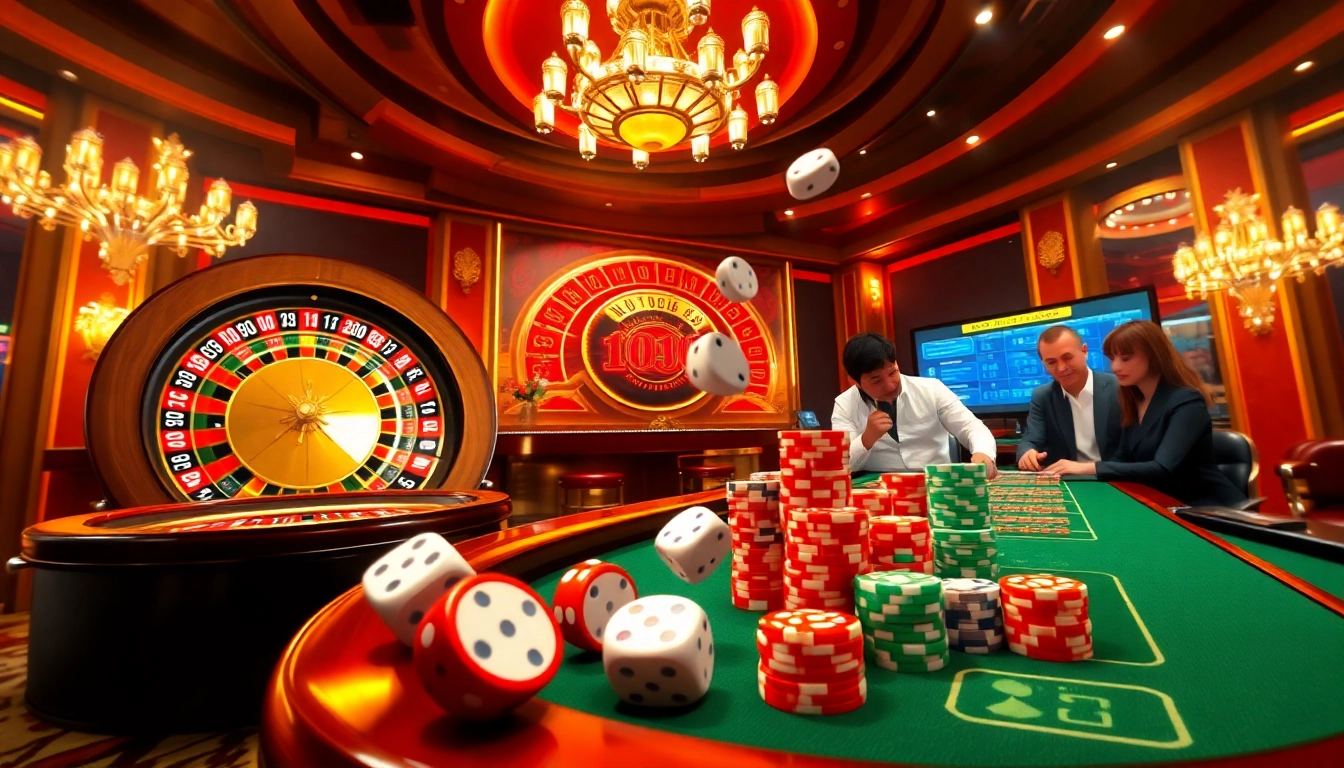 Engage in thrilling gameplay with the link vào LUCKY88 at a vibrant casino table.