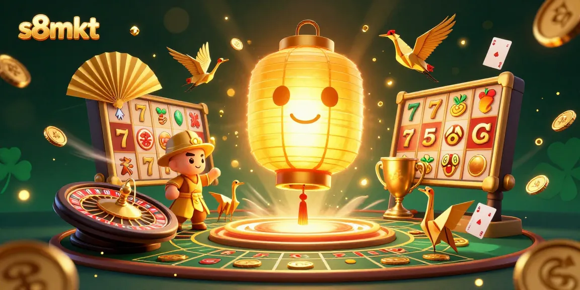 Engage in thrilling slot gameplay with s8mkt's vibrant casino atmosphere featuring winning symbols and dynamic prizes.