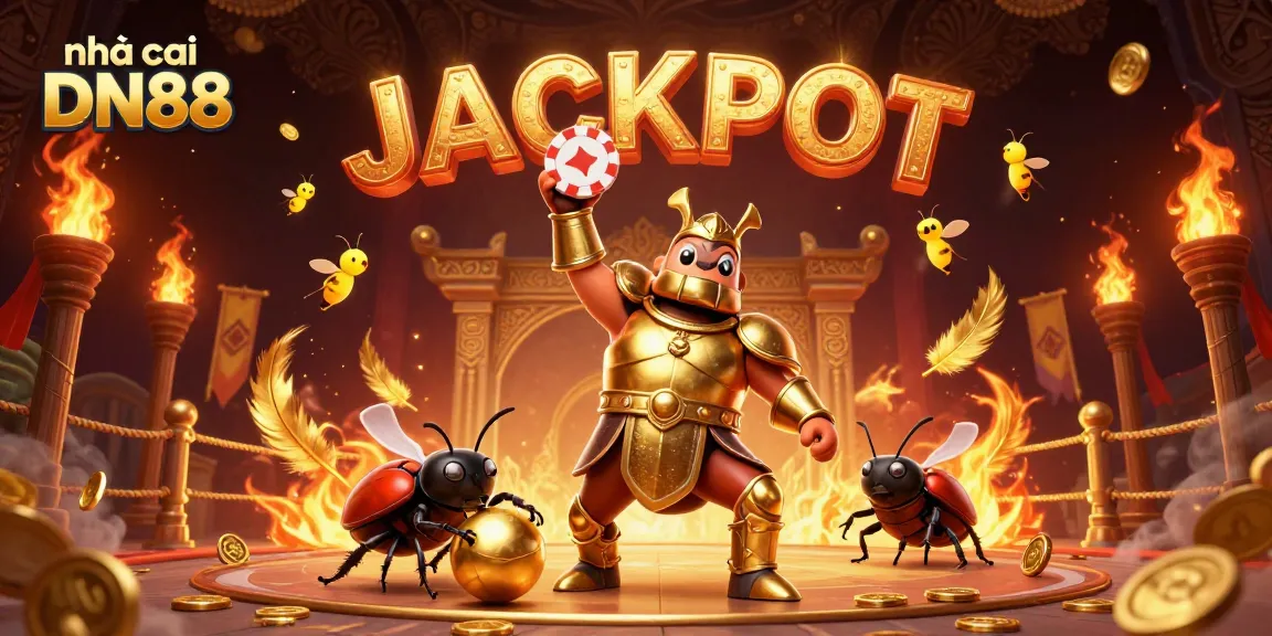 Experience the thrill of nhà cái DN88 with dynamic characters celebrating a jackpot win in an engaging casino scene.