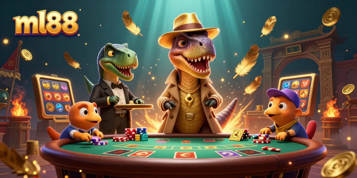 Experience thrilling gameplay at ml88 with 3D characters and vibrant casino elements all around.