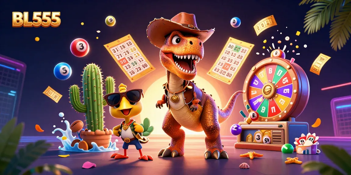 Experience thrilling games with BL555, featuring a cowboy T-Rex and dynamic loot elements.